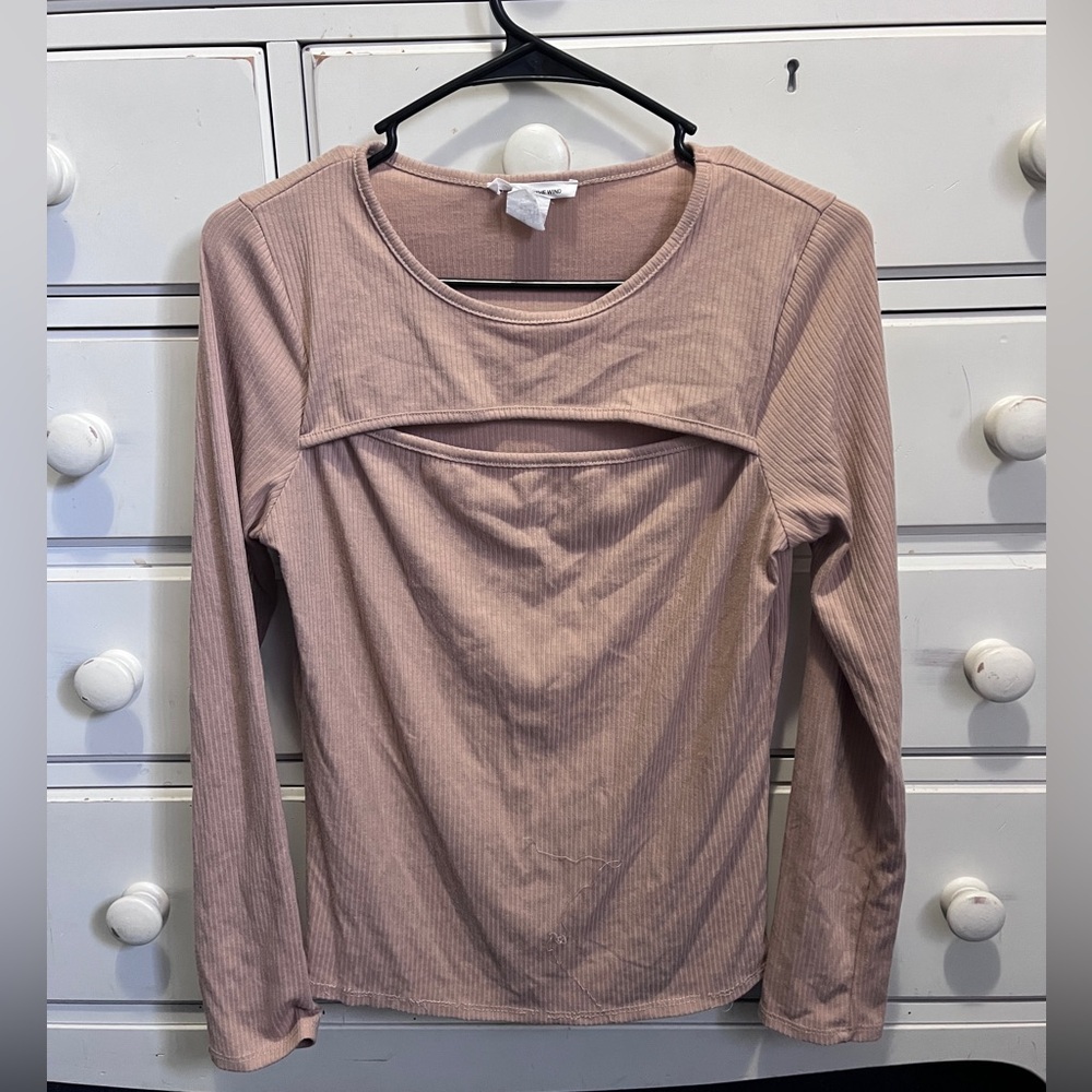 Brown Long Sleeve with Chest Cutout